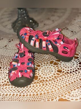 KEEN Kids Pink Multi-Stripe Outdoor Sandals